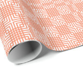 Papier Cadeau Impression Japonaise Orange Et Blanc (Coin rond)