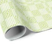 Papier Cadeau Impression Japonaise Vert Clair Et Blanc (Coin rond)