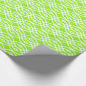 Papier Cadeau Impression kimono, vert citron et blanc (Coin)