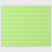 Papier Cadeau Impression kimono, vert citron et blanc (Plat)