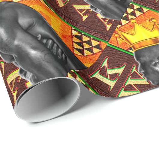 Papier Cadeau Impression Kwanzaa Afrocentrique (Coin rond)