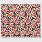 Papier Cadeau Impression léopard colorée (Plat)
