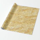 Papier Cadeau Impression léopard pailletée fausse dorée (Déroulé)