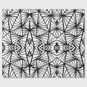 Papier Cadeau Impression Lino Triangles Abstrait
