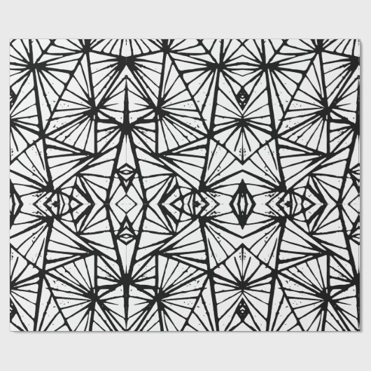Papier Cadeau Impression Lino Triangles Abstrait (Plat)