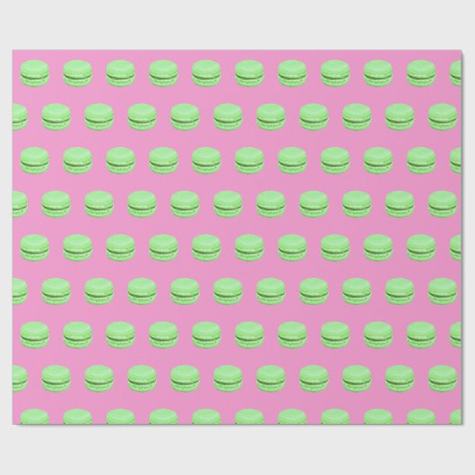 Papier Cadeau Impression Macaron vert (Plat)