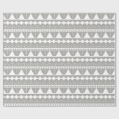 Papier Cadeau Impression moderne moderne gris & blanc aztèque (Plat)