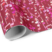 Papier Cadeau Impression musicale - bordeaux, multi (Coin rond)