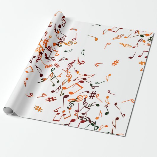 Papier Cadeau Impression musicale - taupe tan, multi (Déroulé)