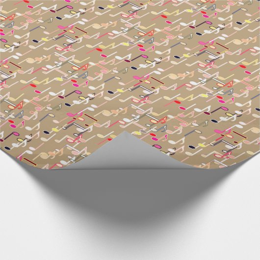 Papier Cadeau Impression musicale - taupe tan, multi (Coin)