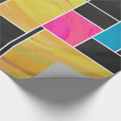 Papier Cadeau Impression noir rose bleu monochrome (Coin)