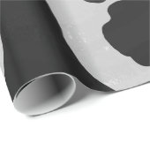 Papier Cadeau Impression noire et blanche de la vache (Coin rond)