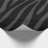 Papier Cadeau Impression noire et grise Zebra (Coin)