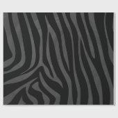 Papier Cadeau Impression noire et grise Zebra (Plat)