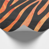 Papier Cadeau Impression noire et orange Zebra (Coin)