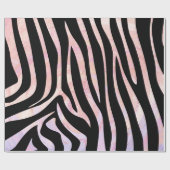 Papier Cadeau Impression noire et rose Zebra (Plat)