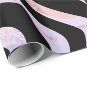 Papier Cadeau Impression noire et rose Zebra (Coin rond)