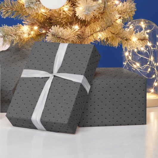 Papier Cadeau Impression numérique du cuir gris perforé (Vacances)