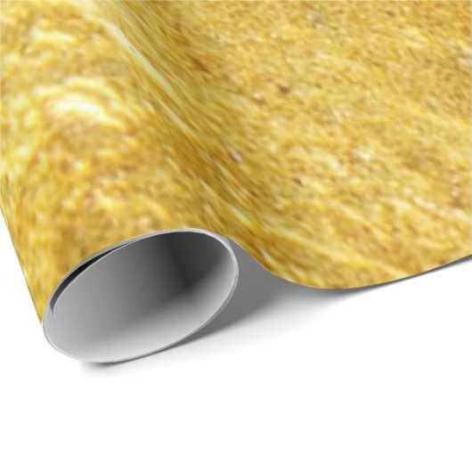 Papier Cadeau Impression numérique en or rustique (Coin rond)