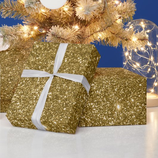 Papier Cadeau Impression numérique paillettes dorées (Vacances)