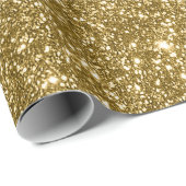 Papier Cadeau Impression numérique paillettes dorées (Coin rond)