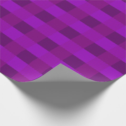 Papier Cadeau Impression Plaid Dans Purple Personnalisé (Coin)