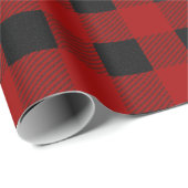 Papier Cadeau Impression plaquée de buffle en noir et rouge sur  (Coin rond)