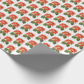 Papier Cadeau Impression Poinsettia (Coin)