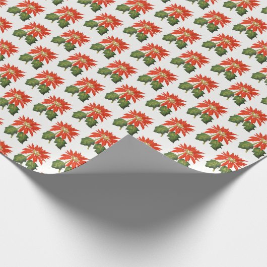 Papier Cadeau Impression Poinsettia (Coin)