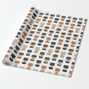 Papier Cadeau Impression pour amateur de café, motif de tasse de