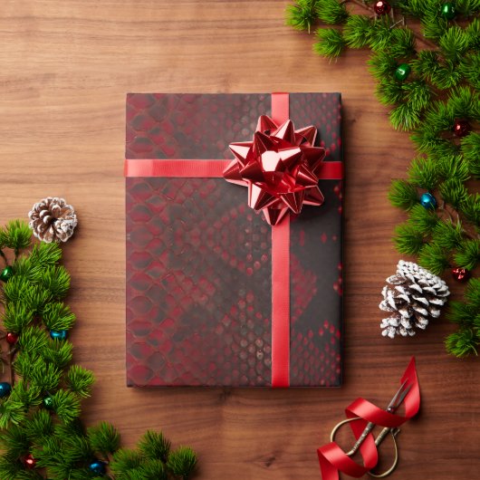 Papier Cadeau Impression Python rouge et noir (Cadeau de vacances)