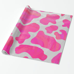 Papier Cadeau Impression rose et blanche de vache