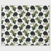 Papier Cadeau Impression Rose Noire (Plat)