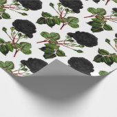 Papier Cadeau Impression Rose Noire (Coin)