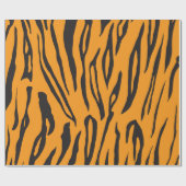 Papier Cadeau Impression Tigre Orange et Noir (Plat)
