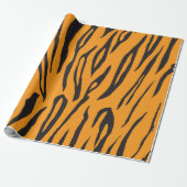 Papier Cadeau Impression Tigre Orange et Noir (Déroulé)