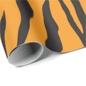 Papier Cadeau Impression Tigre Orange et Noir (Coin rond)
