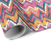 Papier Cadeau Impression Tribale vive avec Zigzags gras, Grandes (Coin rond)