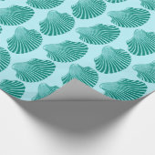 Papier Cadeau Impression, turquoise et aqua à coque de pétoncle (Coin)
