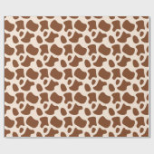 Papier Cadeau Impression vache rose et marron (Plat)