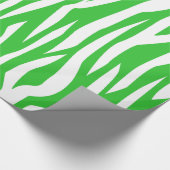 Papier Cadeau Impression verte Zebra (Coin)