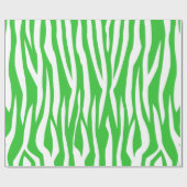 Papier Cadeau Impression verte Zebra (Plat)