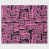 Papier Cadeau Impression violet et noire africaine (Plat)