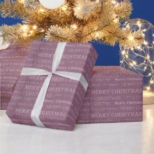 Papier Cadeau Impression violette Joyeux Noël