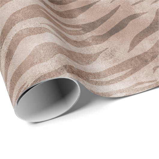 Papier Cadeau Impression Zebra Brown (Coin rond)