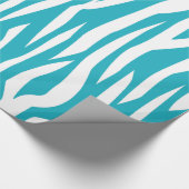 Papier Cadeau Impression Zebra Turquoise (Coin)