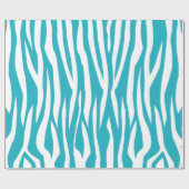 Papier Cadeau Impression Zebra Turquoise (Plat)