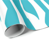 Papier Cadeau Impression Zebra Turquoise (Coin rond)