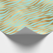 Papier Cadeau Impression Zèbre doré et bleu (Coin)