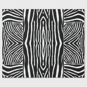 Papier Cadeau Impression zèbre noir et blanc